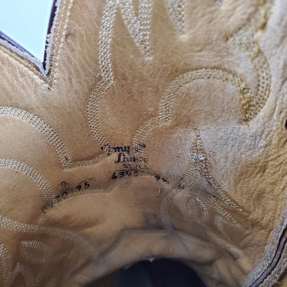 Tony Lama Brown Leather Cowboy Boots - Picture 7 of 8